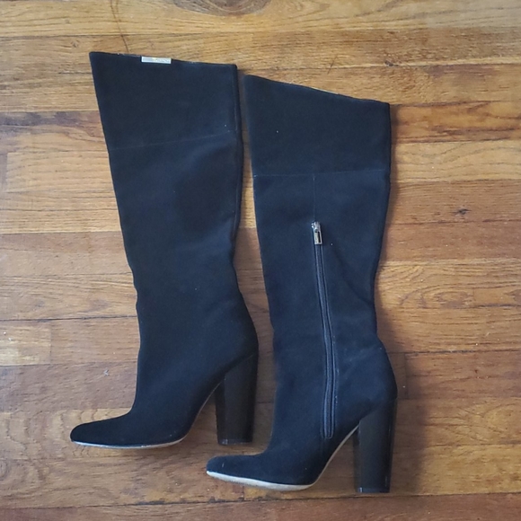 Calvin Klein Suede Convertible Knee High Boots - Picture 4 of 16